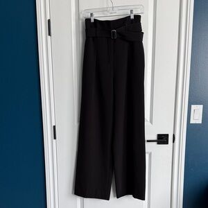 Express Karlie Kloss Black Wide Leg High Rise Pants with Belt